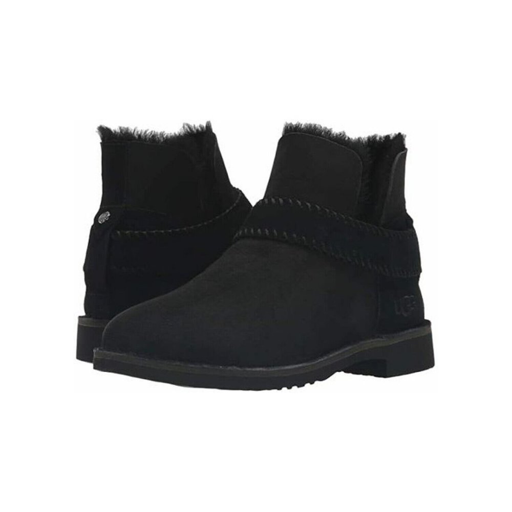UGG Mckay Whipstitch Detail Art Deco Rivet Booties Black Size 7.5 1012358